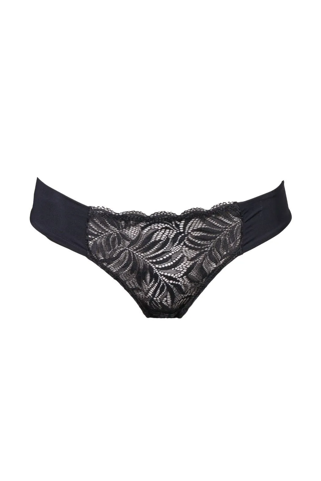 Gray Leaf Panty - Black