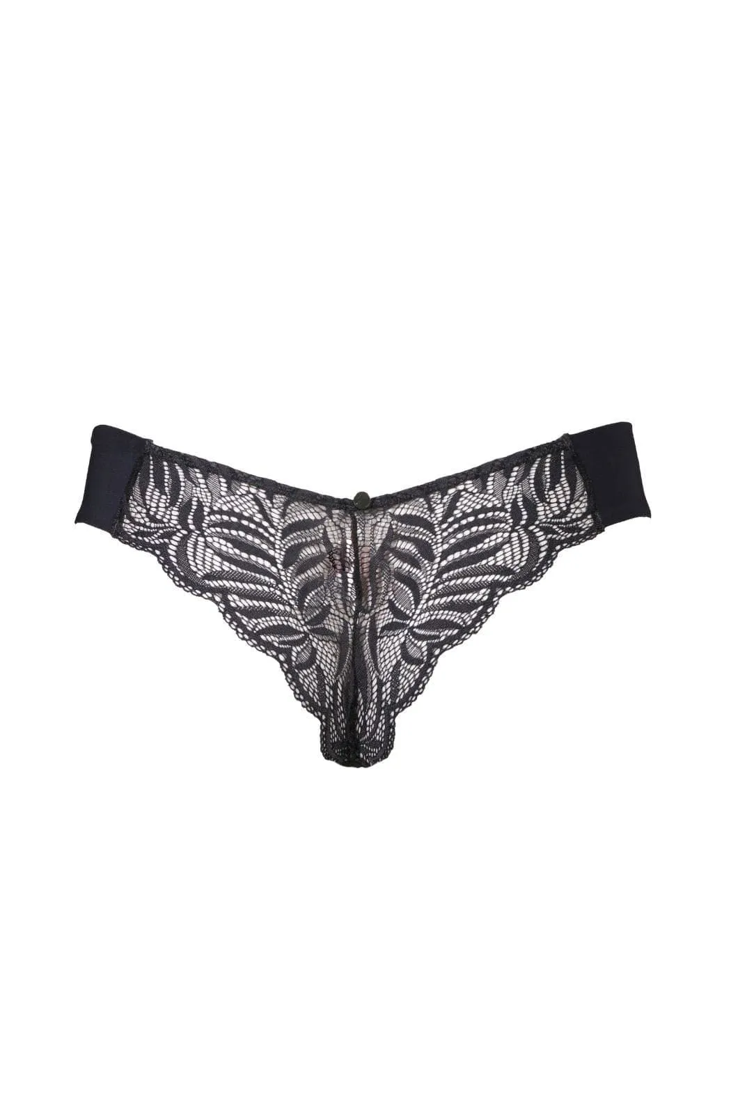 Gray Leaf Panty - Black