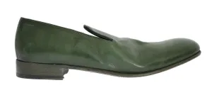 Green Leather Loafers Shoes
