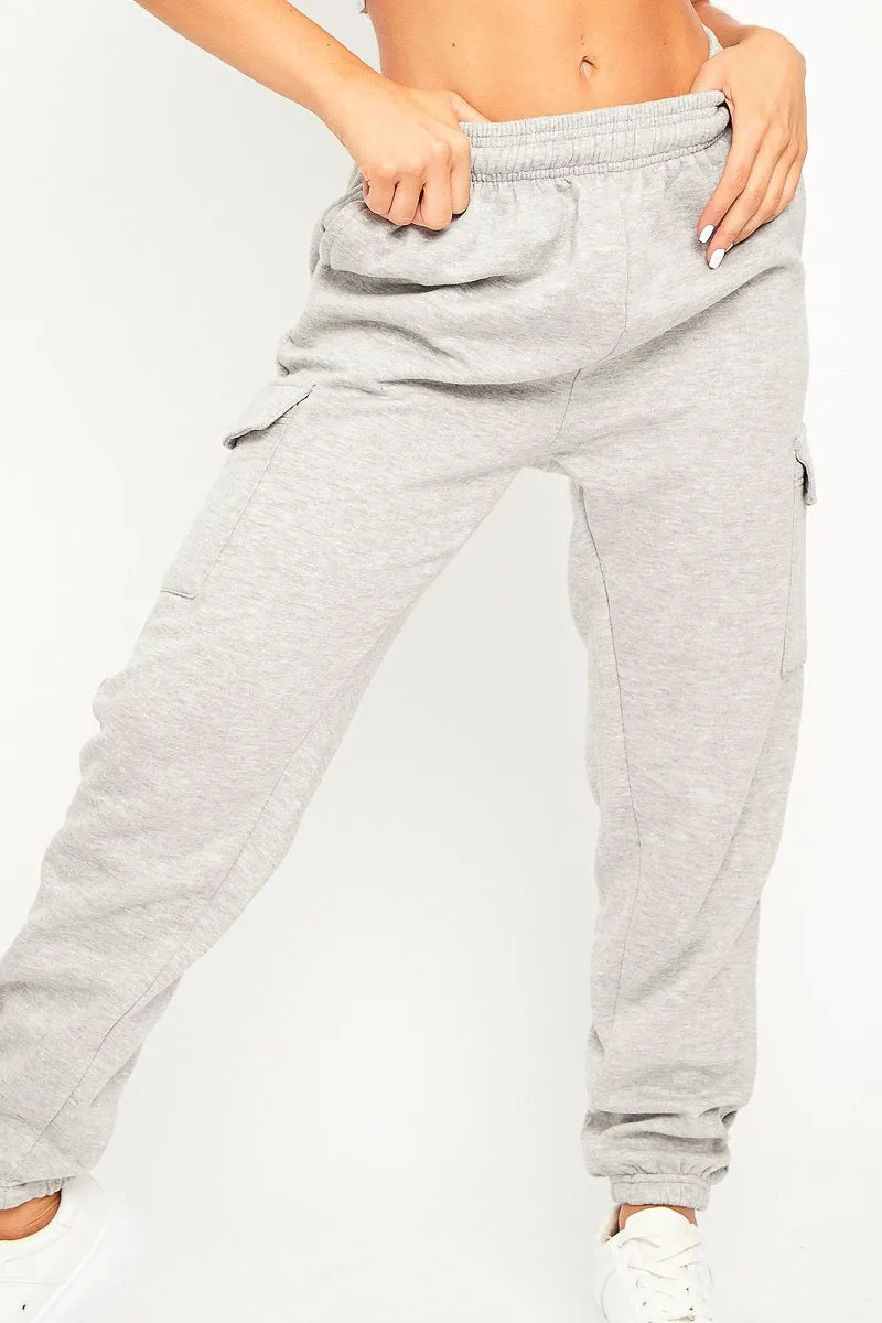 Grey Side Cargo Pocket Joggers - Chantel