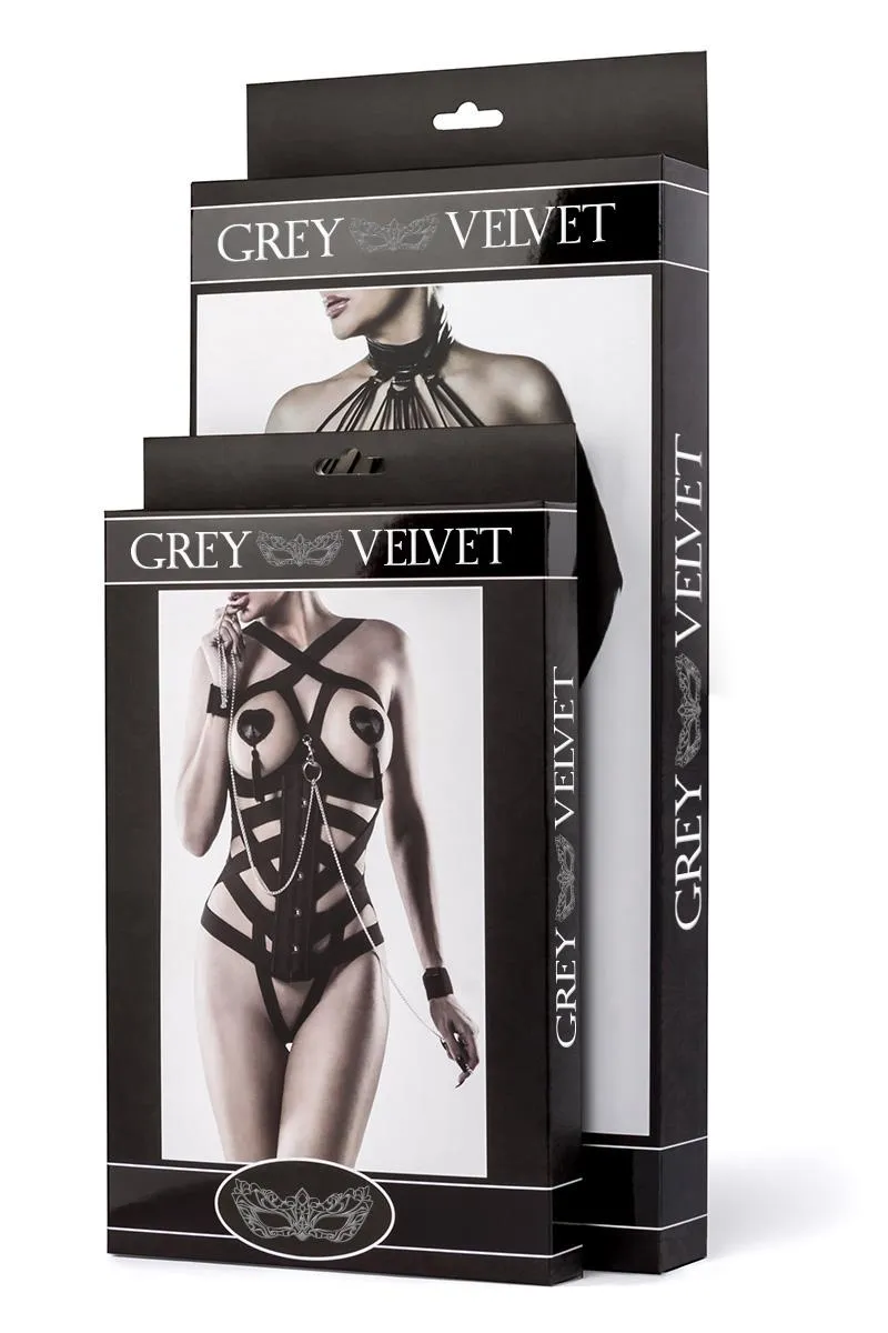 Grey Velvet 2-Piece Negligè Set