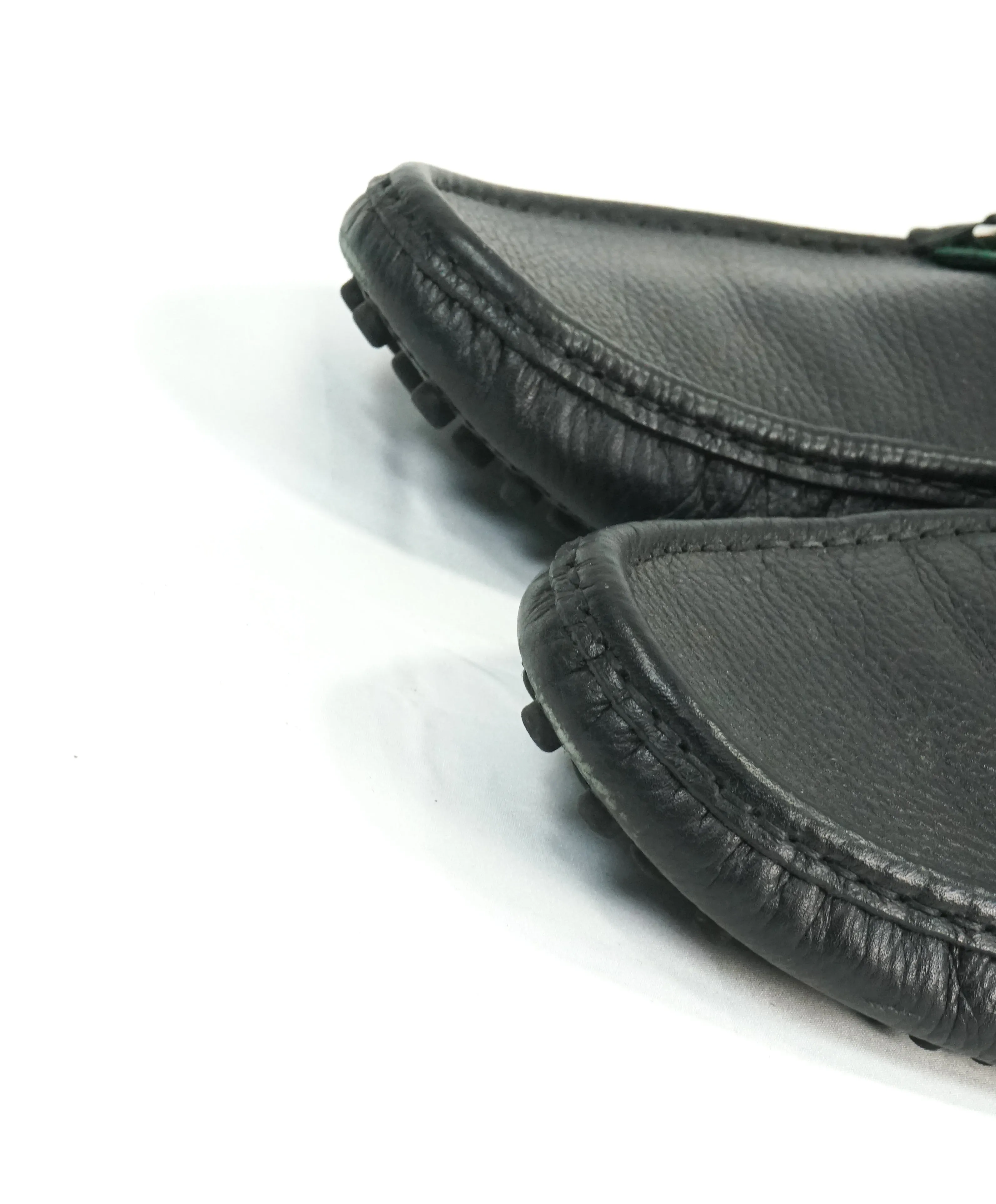 GUCCI - Black Horse-Bit Driving Loafers With Web Detail - 12.5