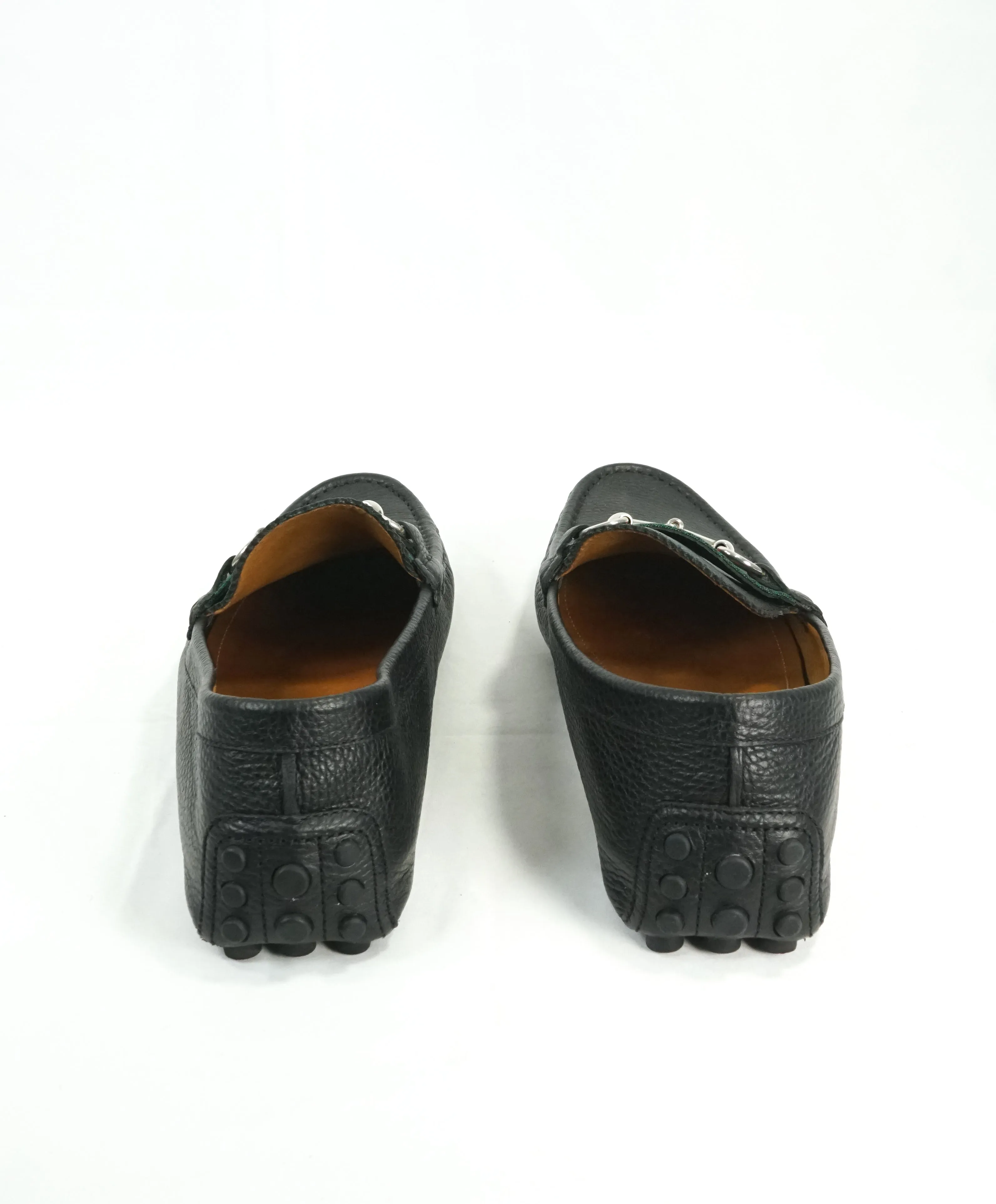 GUCCI - Black Horse-Bit Driving Loafers With Web Detail - 12.5