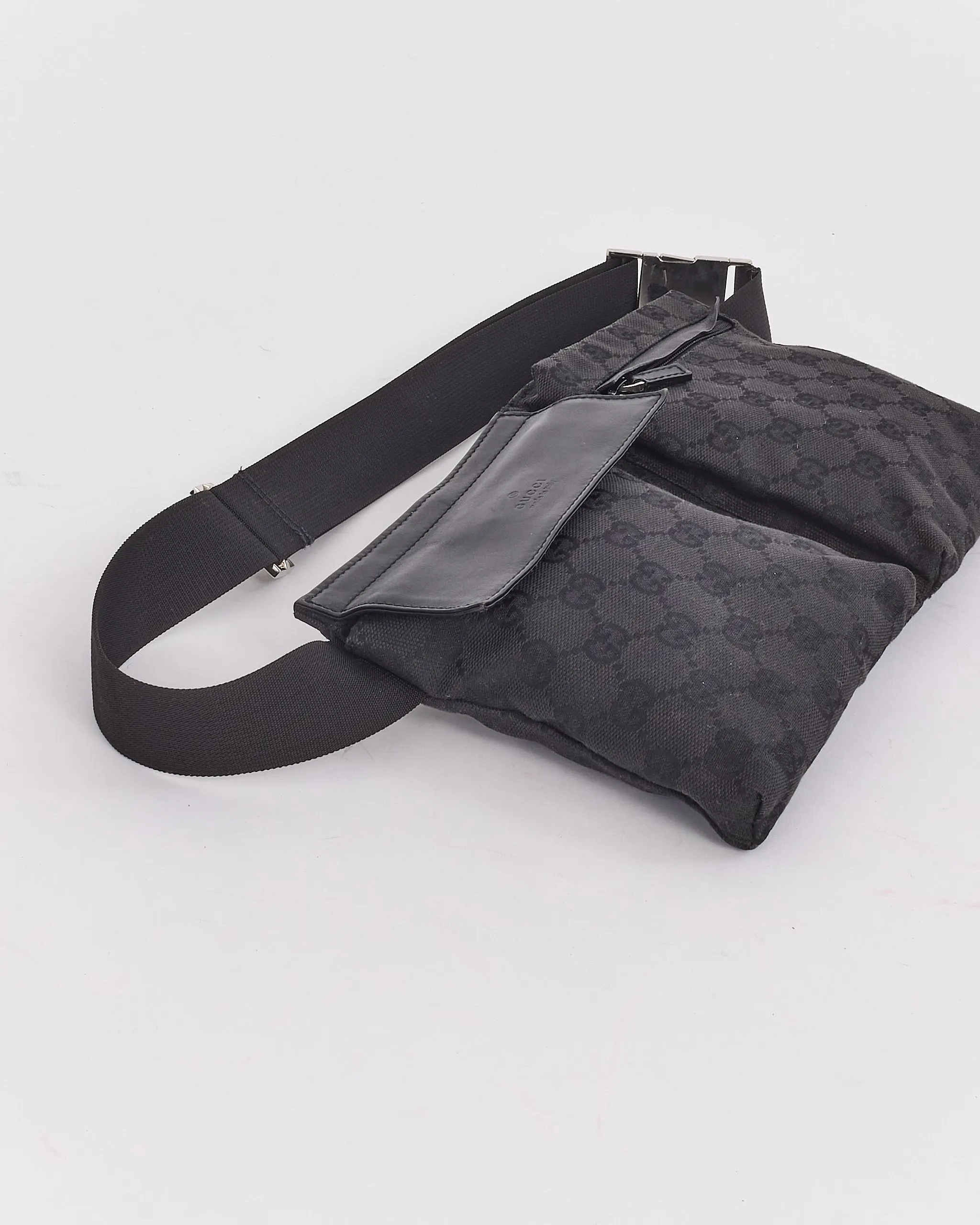 Gucci Black Monogram Canvas Belt Bag