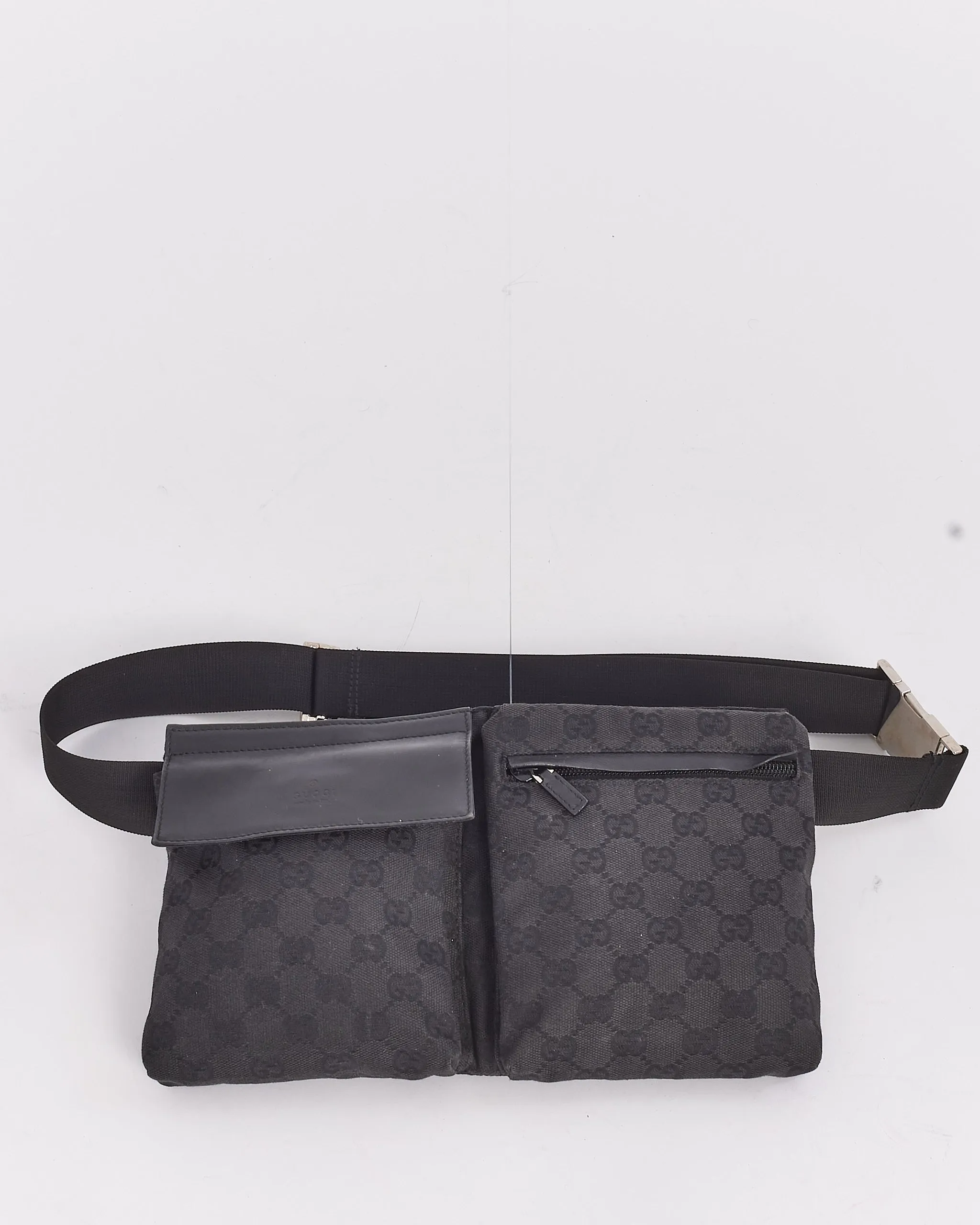 Gucci Black Monogram Canvas Belt Bag