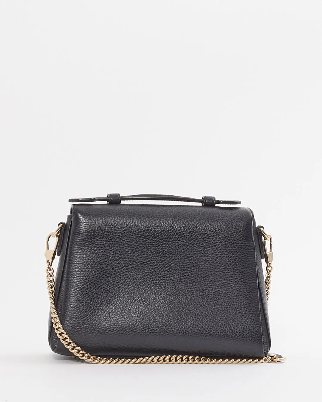 Gucci Black Pebbled Leather Interlocking G Dollar Convertible Shoulder bag