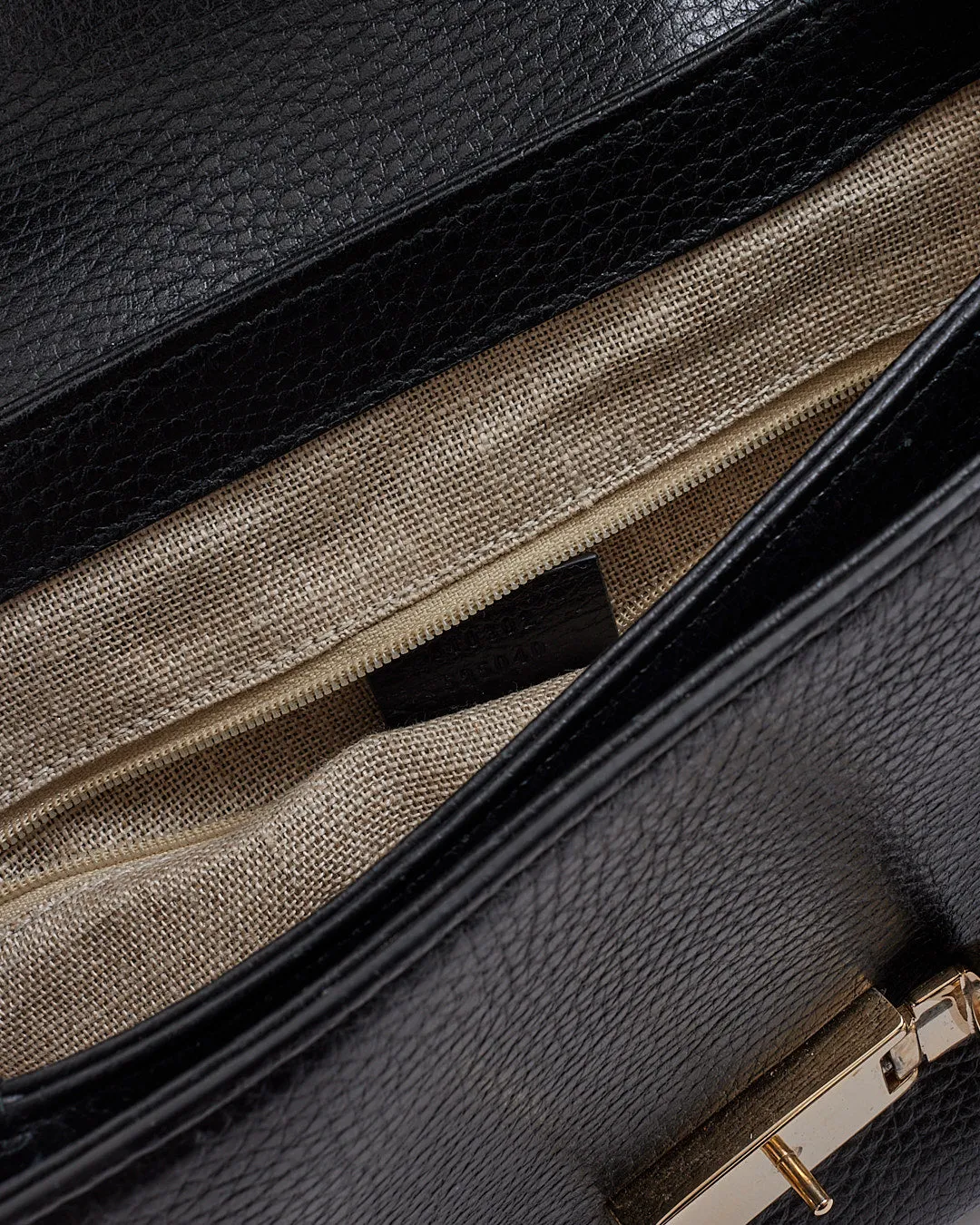 Gucci Black Pebbled Leather Interlocking G Dollar Convertible Shoulder bag