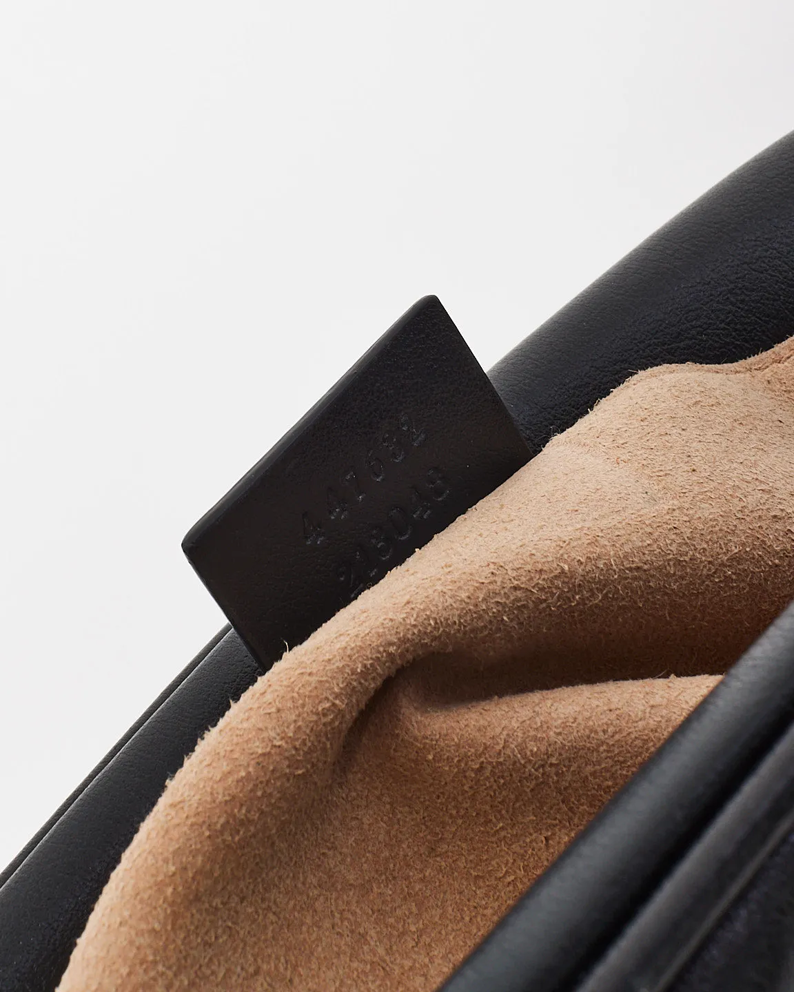 Gucci Black Pebbled Leather Small Swing Tote