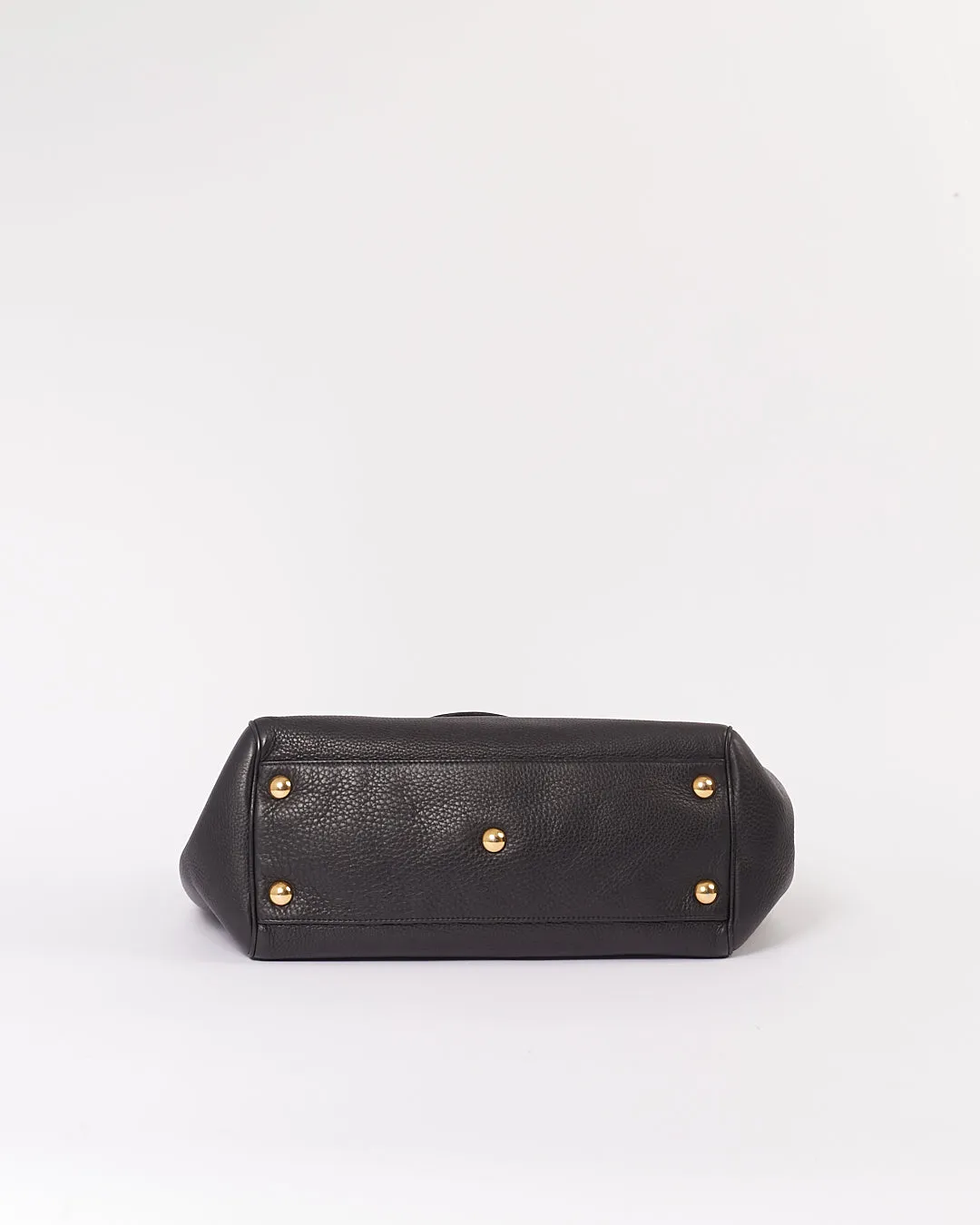 Gucci Black Pebbled Leather Tote Bag