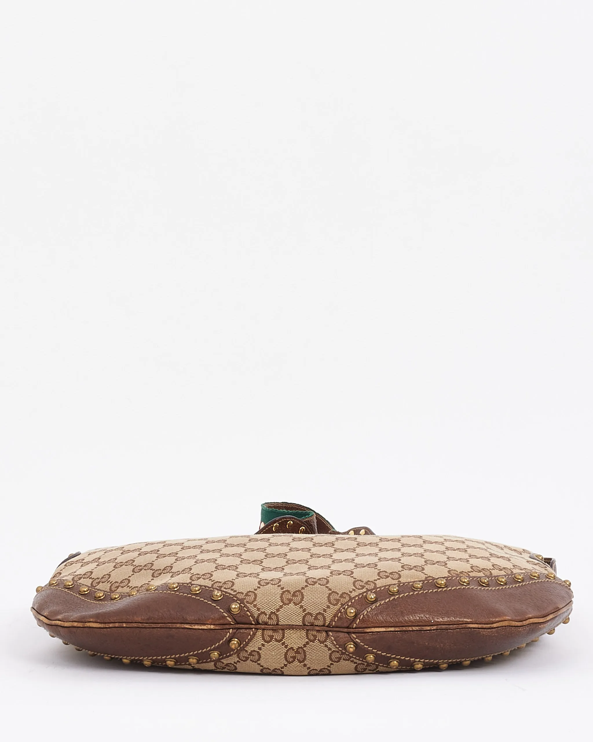 Gucci Brown GG Canvas & Leather Guitar Web Strap Shoulder Bag