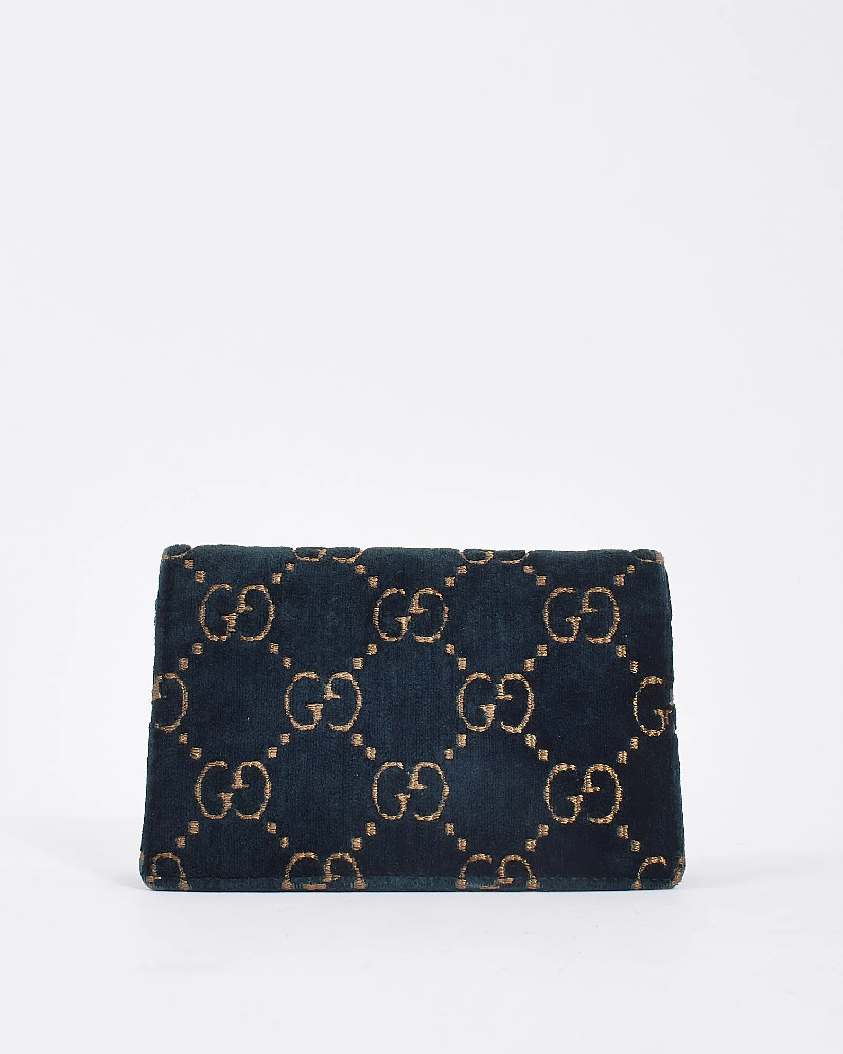 Gucci Navy Velvet Monogram Super Mini Dionysus Bag
