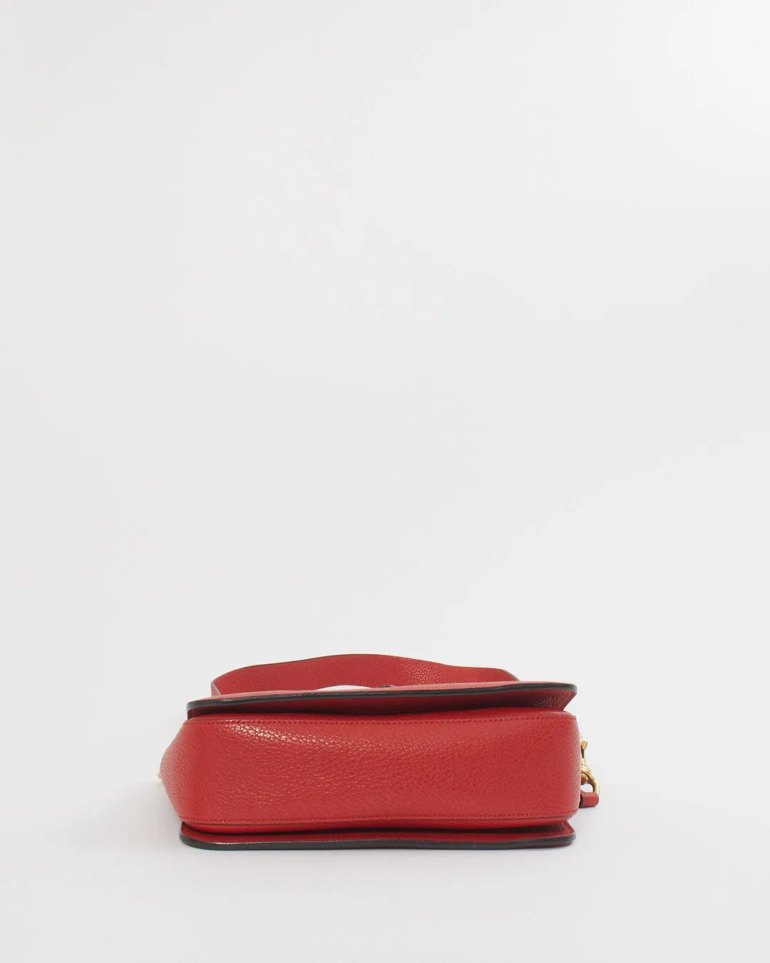 Gucci Red Soft Leather Jackie Flap Crossbody Bag