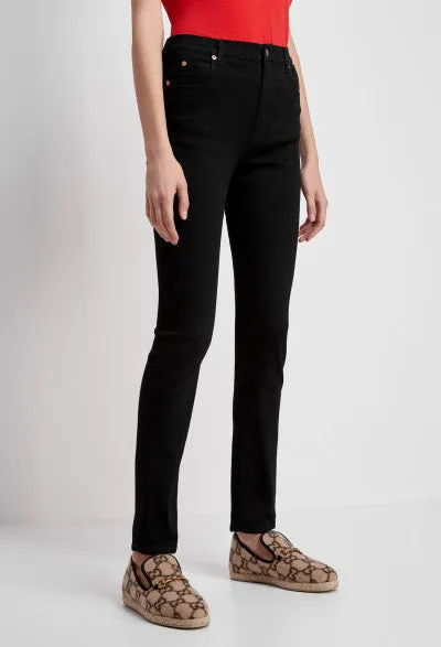 Gucci Skinny Jeans with Logo Patch in Black