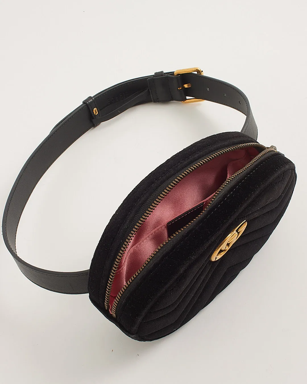 Gucci Velvet Matelasse GG Marmont Belt Bag - 75/30