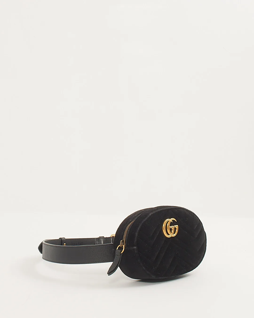 Gucci Velvet Matelasse GG Marmont Belt Bag - 75/30