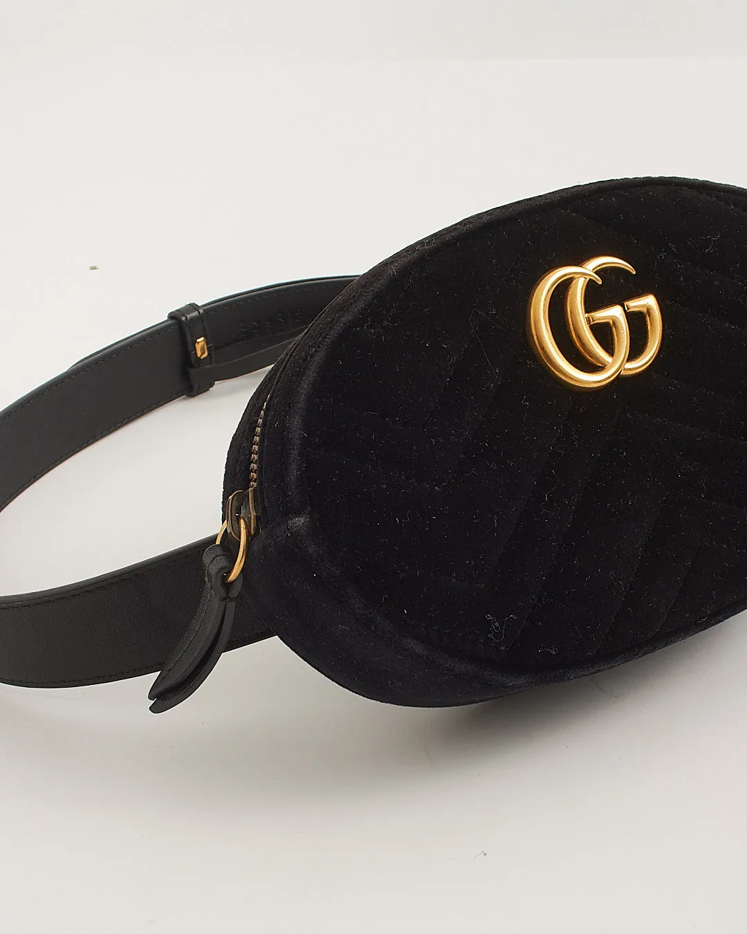 Gucci Velvet Matelasse GG Marmont Belt Bag - 75/30