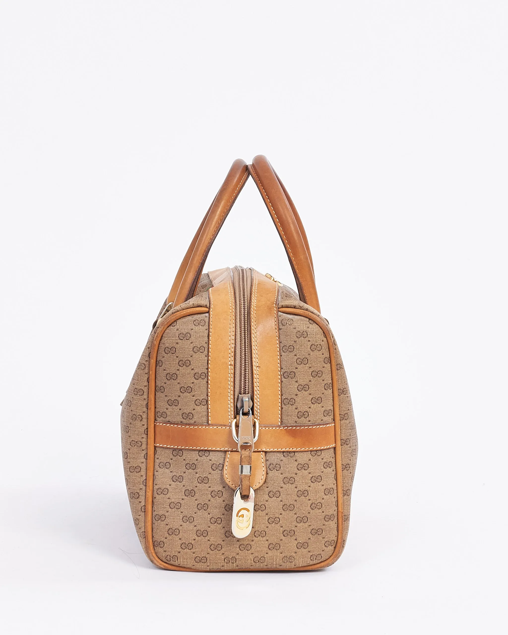 Gucci Vintage Beige Web Detail Boston Bag