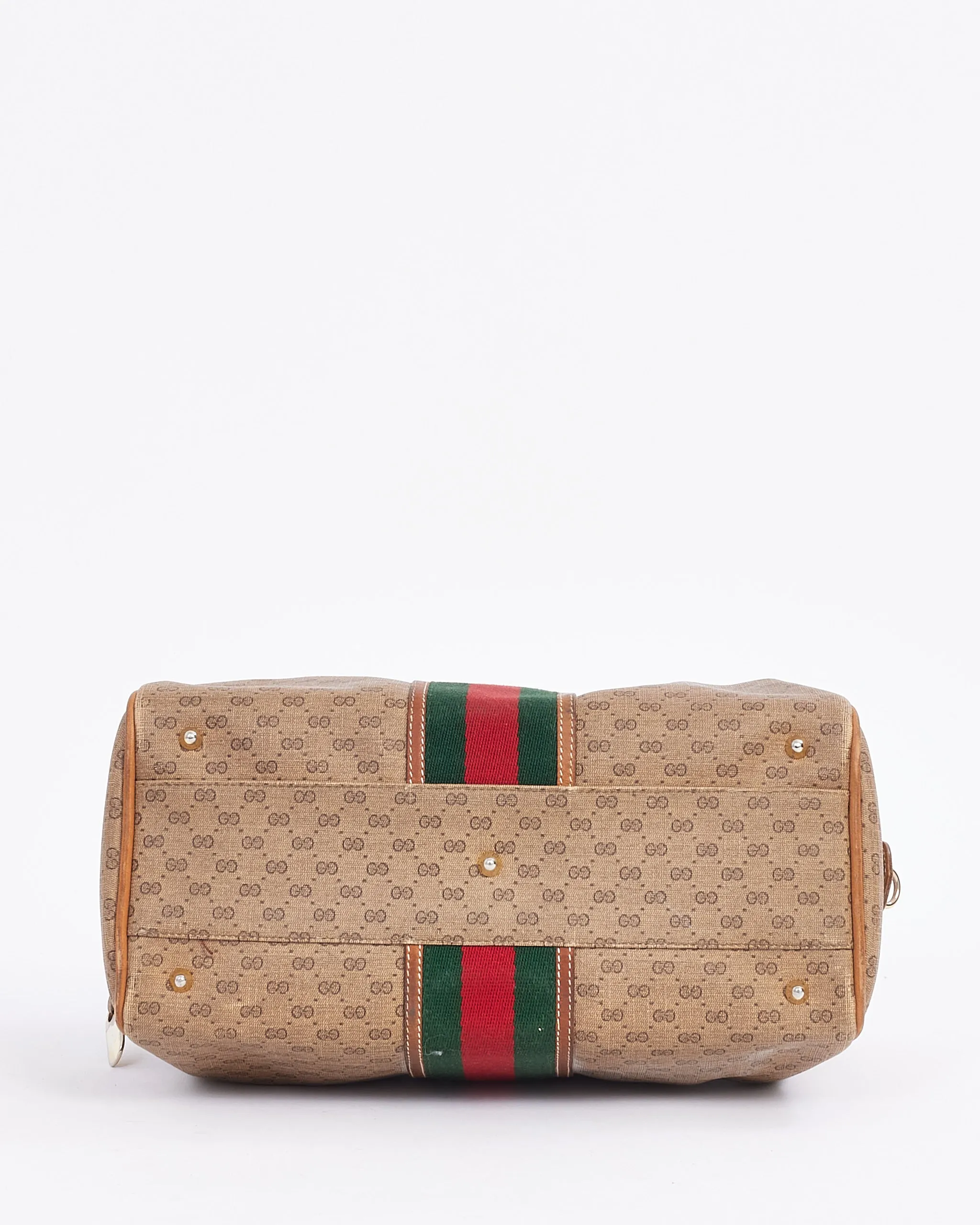 Gucci Vintage Beige Web Detail Boston Bag