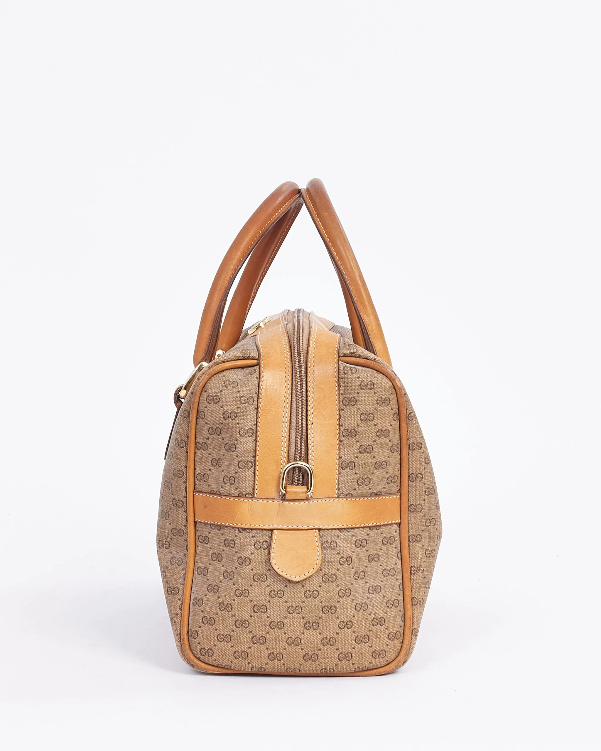 Gucci Vintage Beige Web Detail Boston Bag