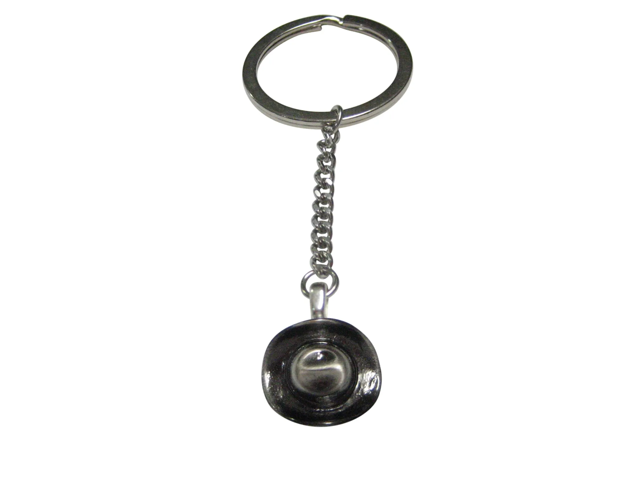 Gunmetal Toned Western Cowboy Hat Pendant Keychain