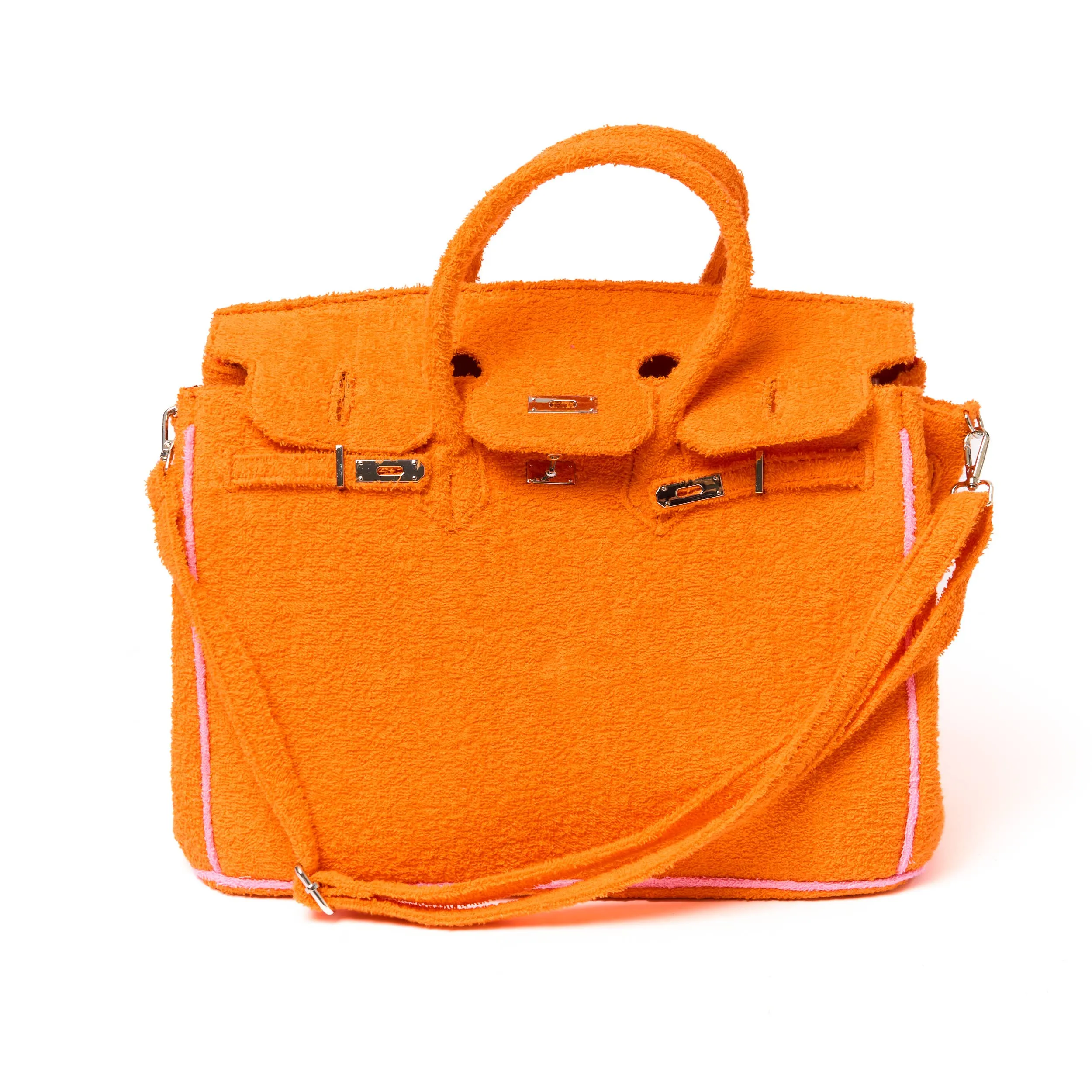 Hampton's "Designer" Inspired Tote Bag - 3 colors !!!: Khaki/Orange