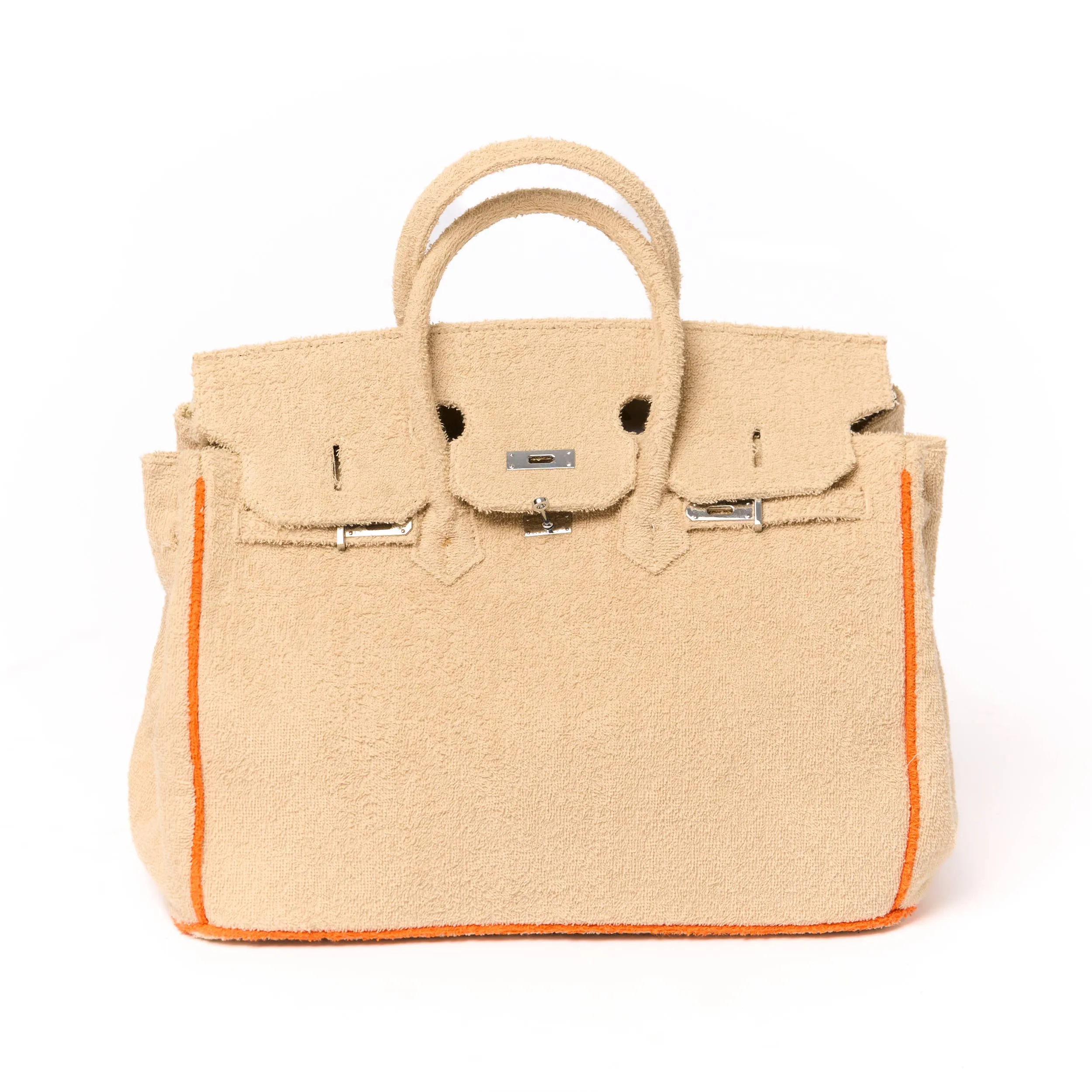 Hampton's "Designer" Inspired Tote Bag - 3 colors !!!: Khaki/Orange