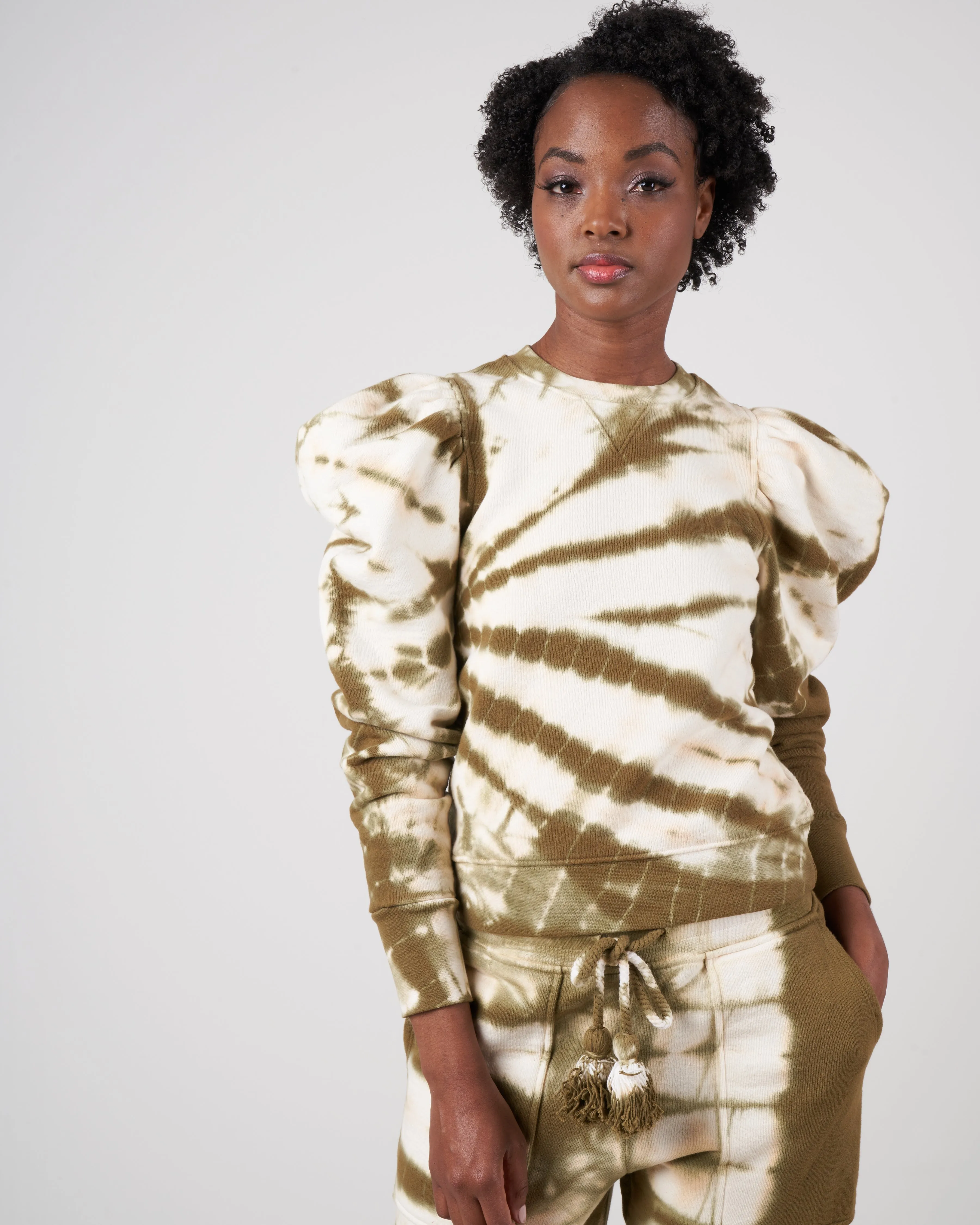 harlan pullover - olive tie dye
