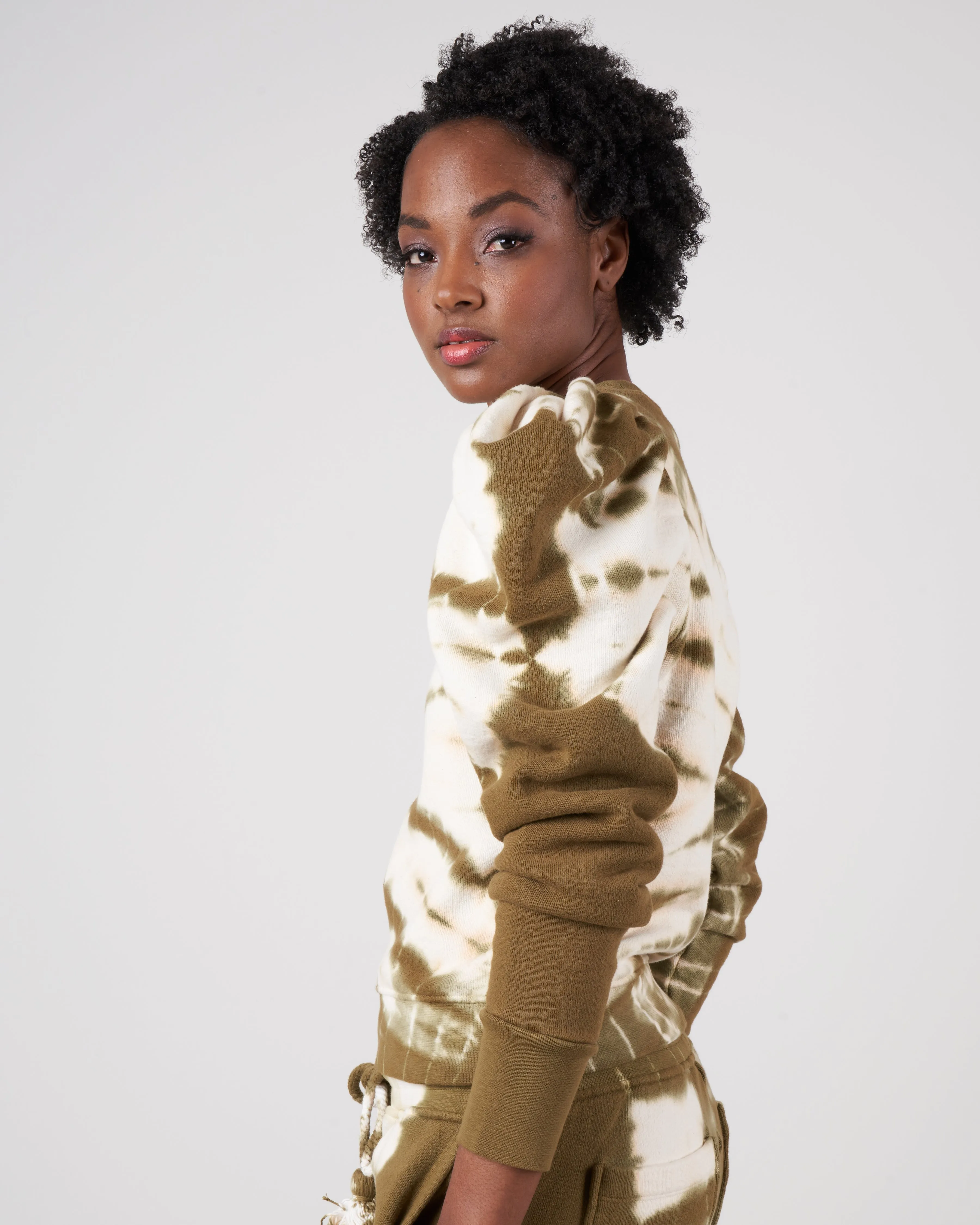 harlan pullover - olive tie dye