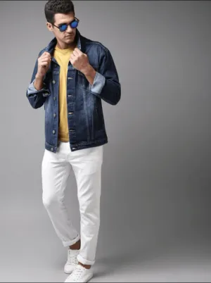 HB Mens Denim Jacket Stretchable Fine Lycra