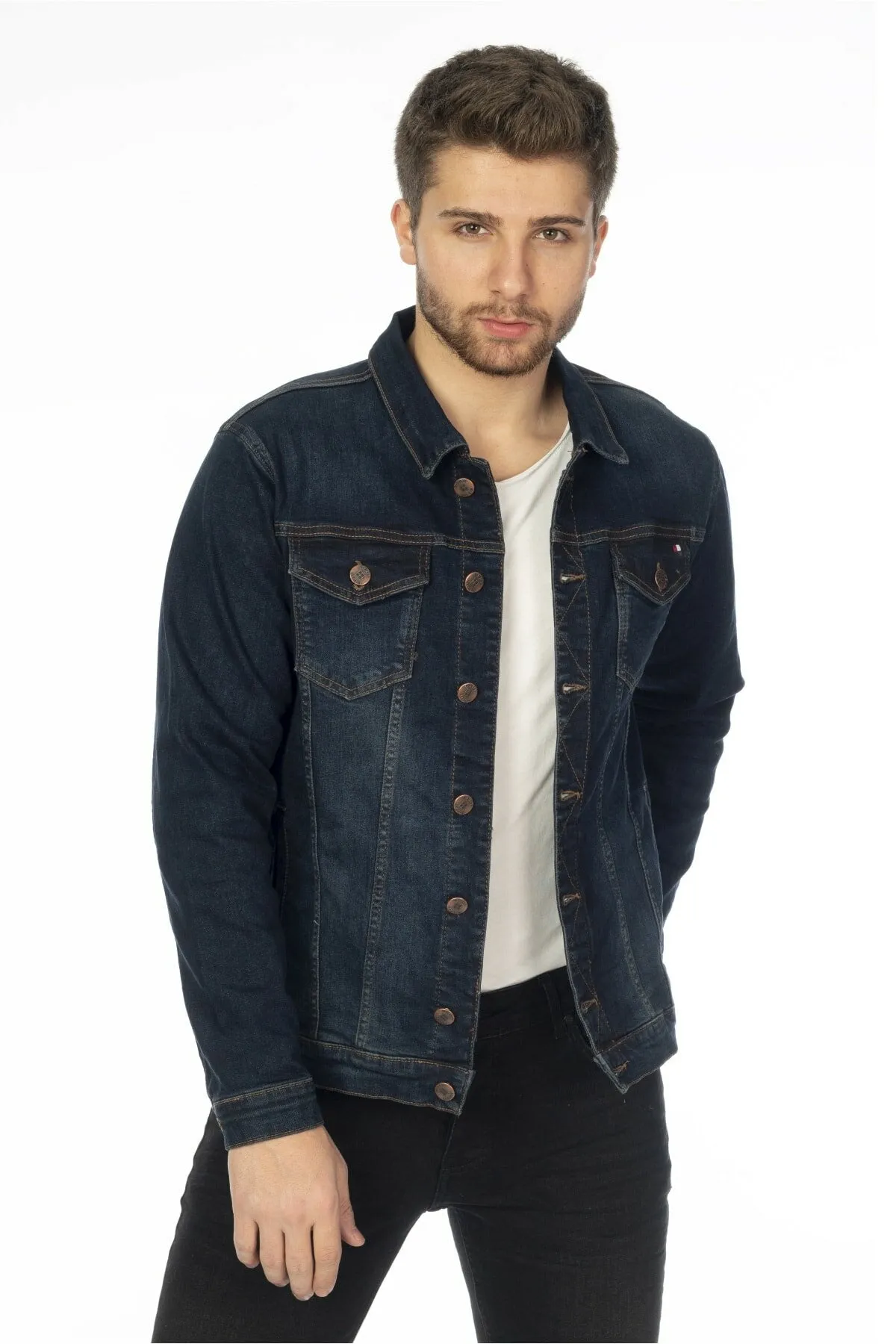 HB Mens Denim Jacket Stretchable Fine Lycra