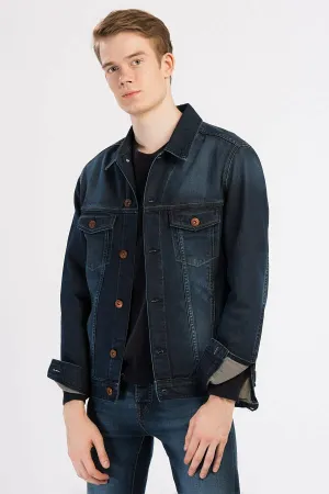 HB Mens Denim Jacket Stretchable Fine Lycra