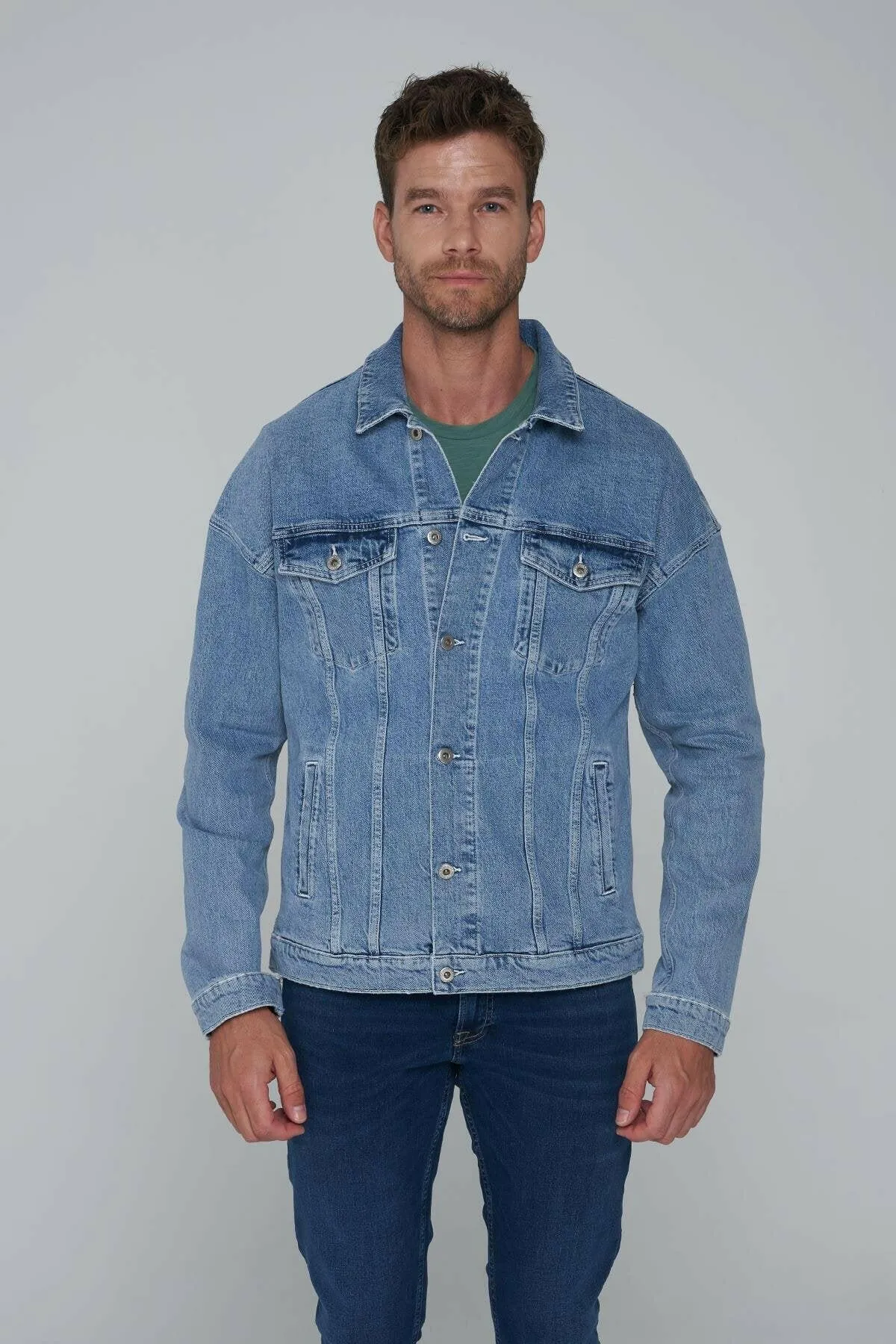 HB Mens Denim Jacket Stretchable Fine Lycra