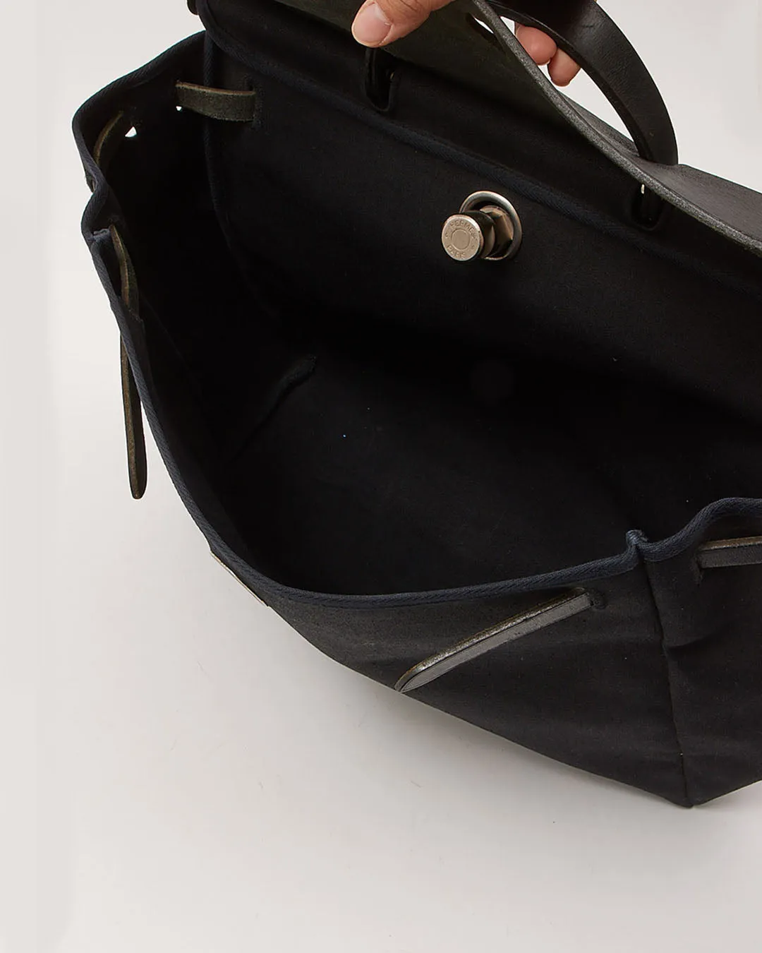 Hermes Black Toile Herbag GM Bag 39