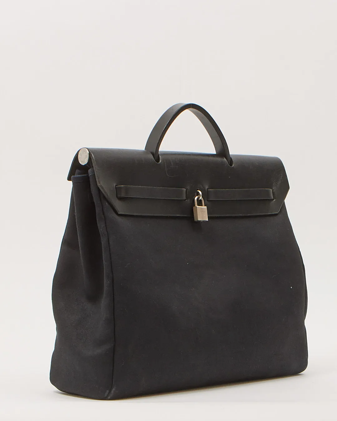 Hermes Black Toile Herbag GM Bag 39