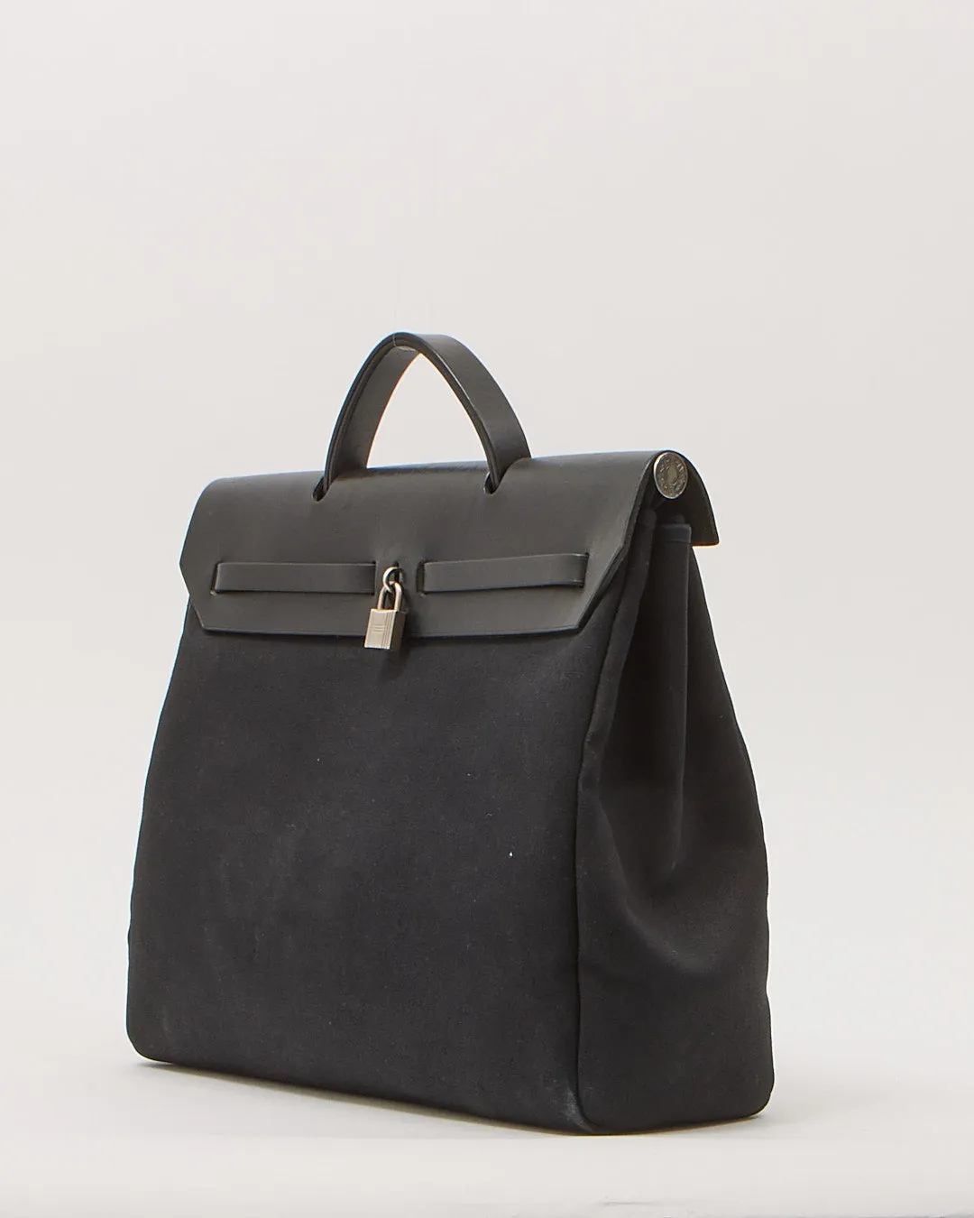 Hermes Black Toile Herbag GM Bag 39