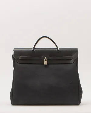 Hermes Black Toile Herbag GM Bag 39