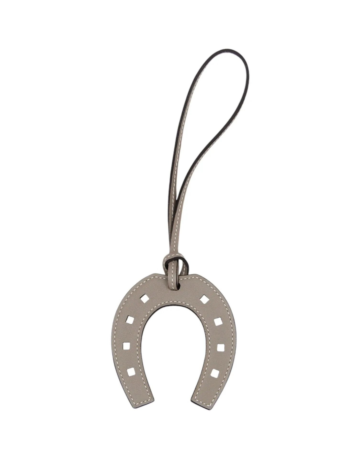 Hermes Grey Paddock Horseshoe Bag Charm