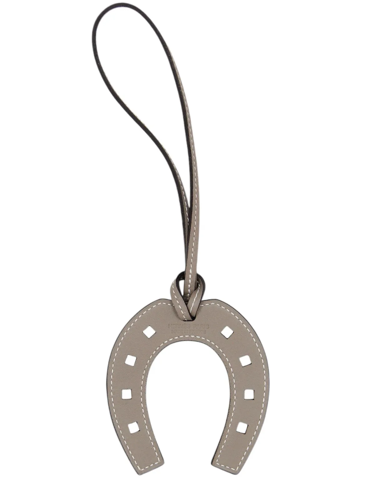 Hermes Grey Paddock Horseshoe Bag Charm