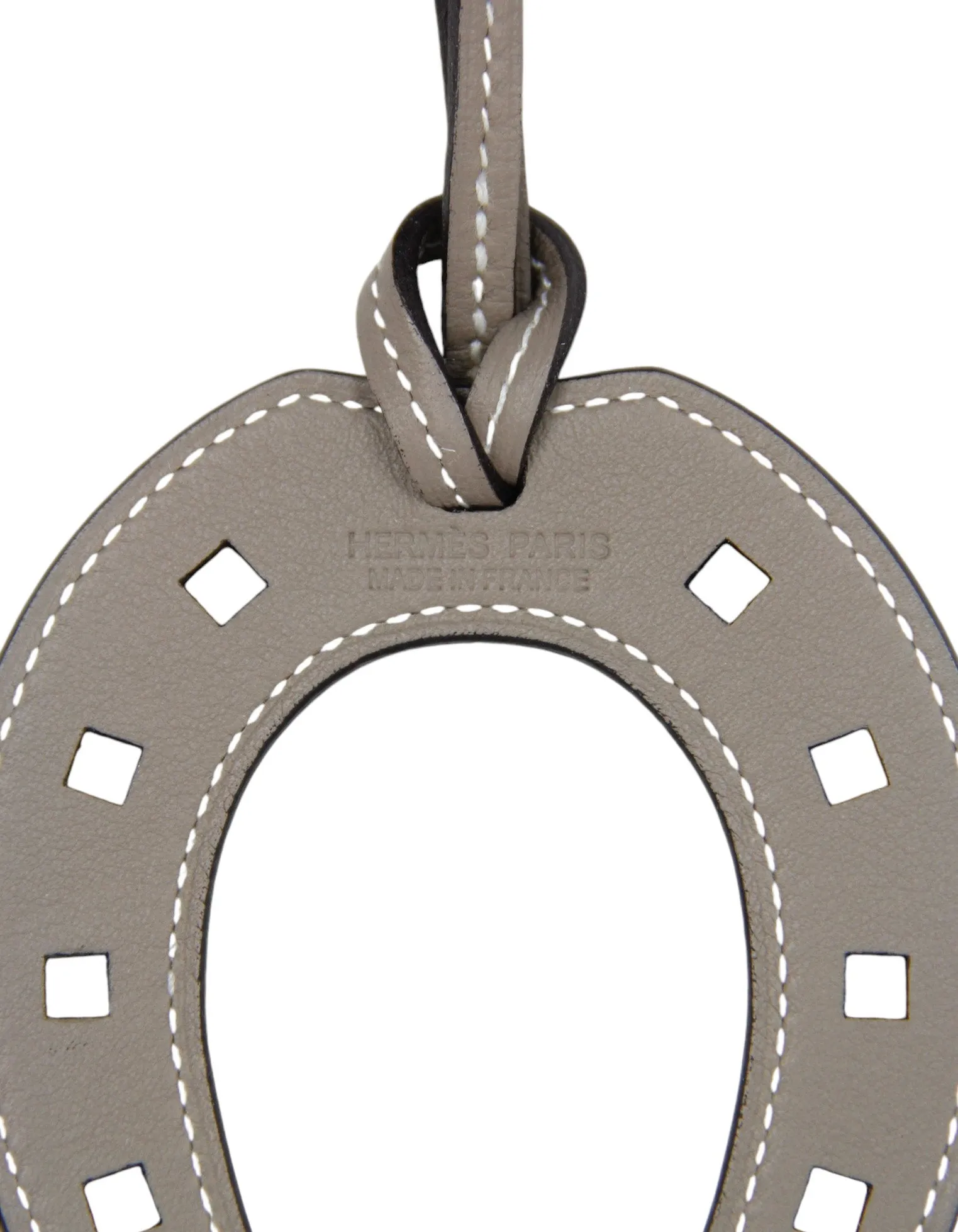 Hermes Grey Paddock Horseshoe Bag Charm