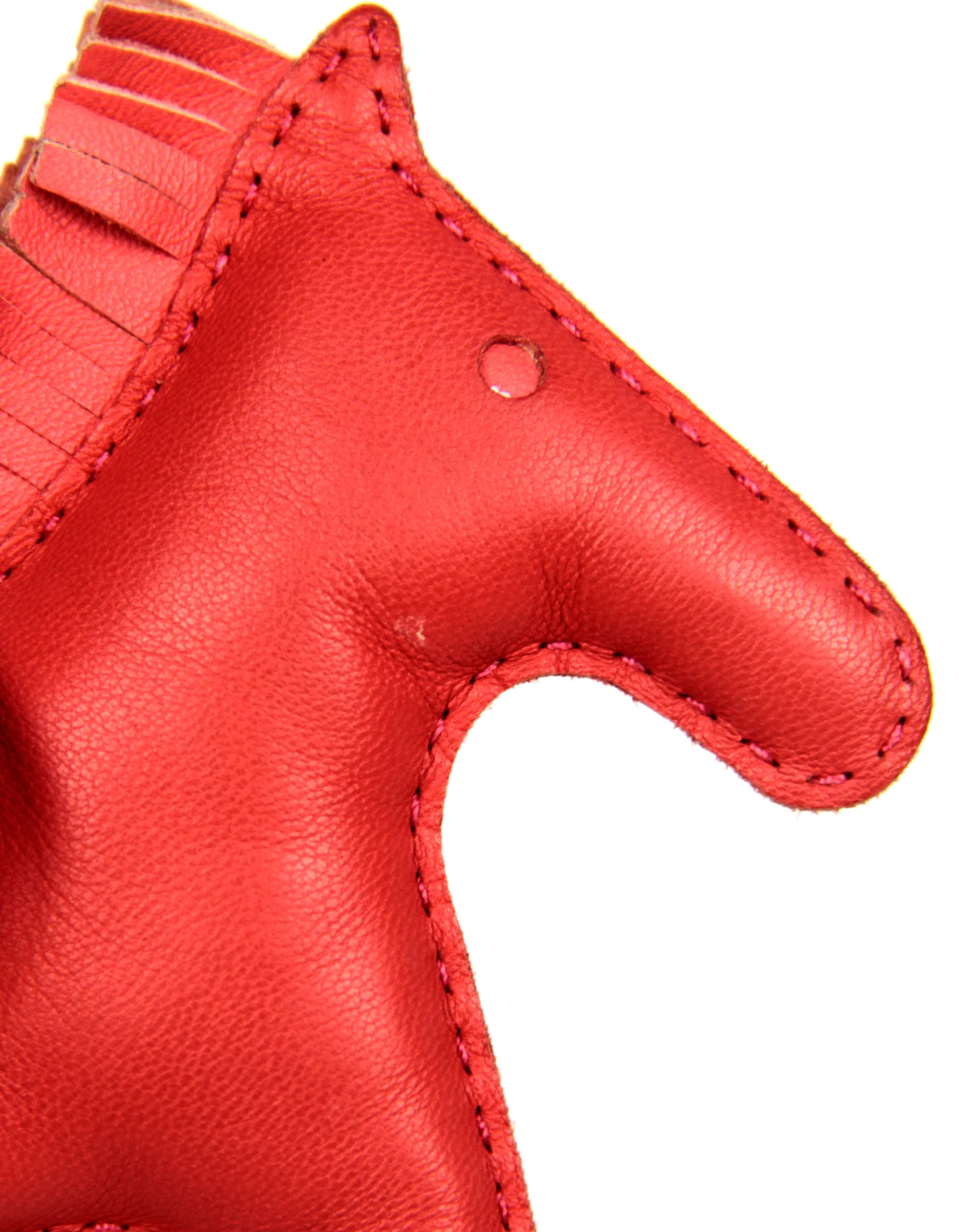 Hermes Red/Orange Grigri Rodeo MM Horse Bag Charm