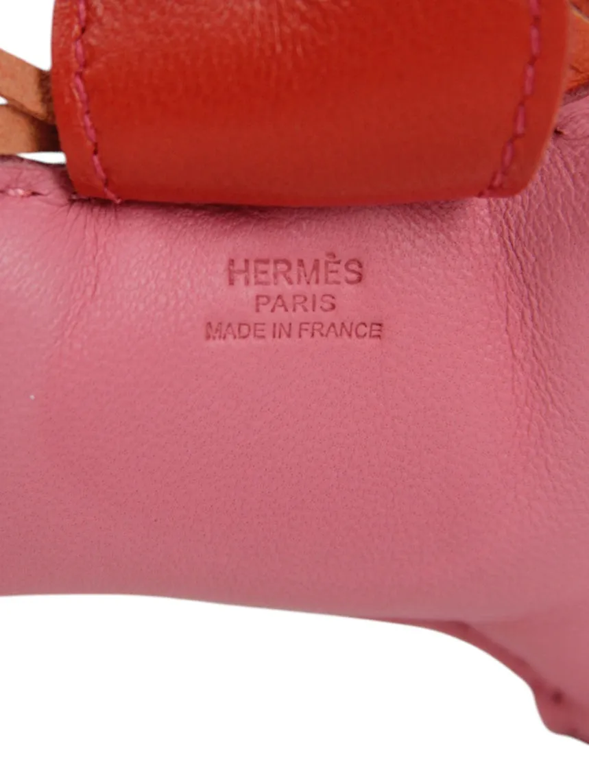 Hermes Red/Orange/Pink Grigri Rodeo MM Horse Bag Charm