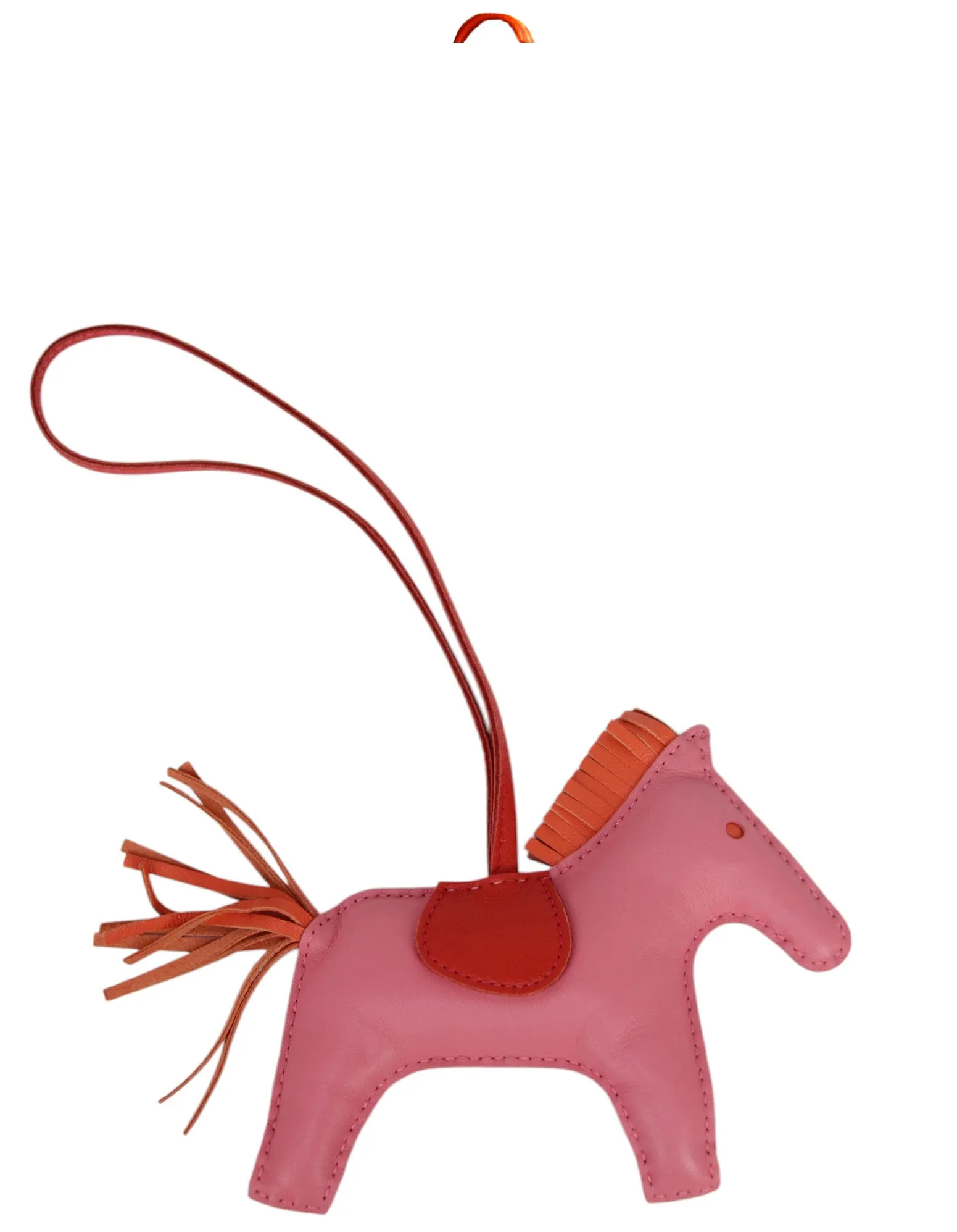 Hermes Red/Orange/Pink Grigri Rodeo MM Horse Bag Charm