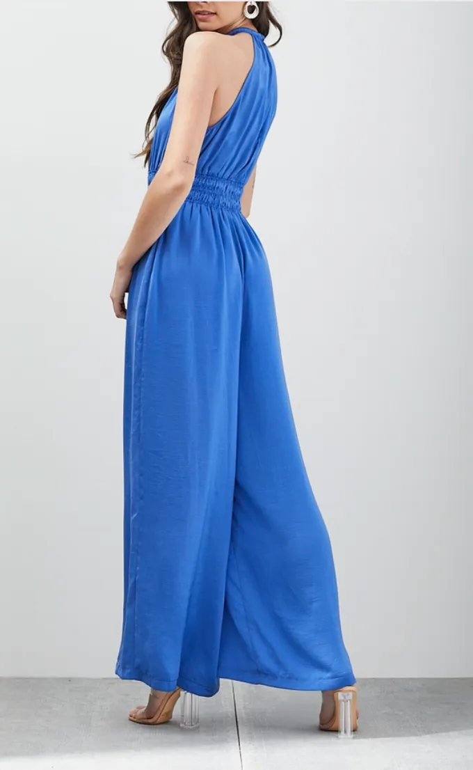 High Neck Sleeveless Jumpsuit