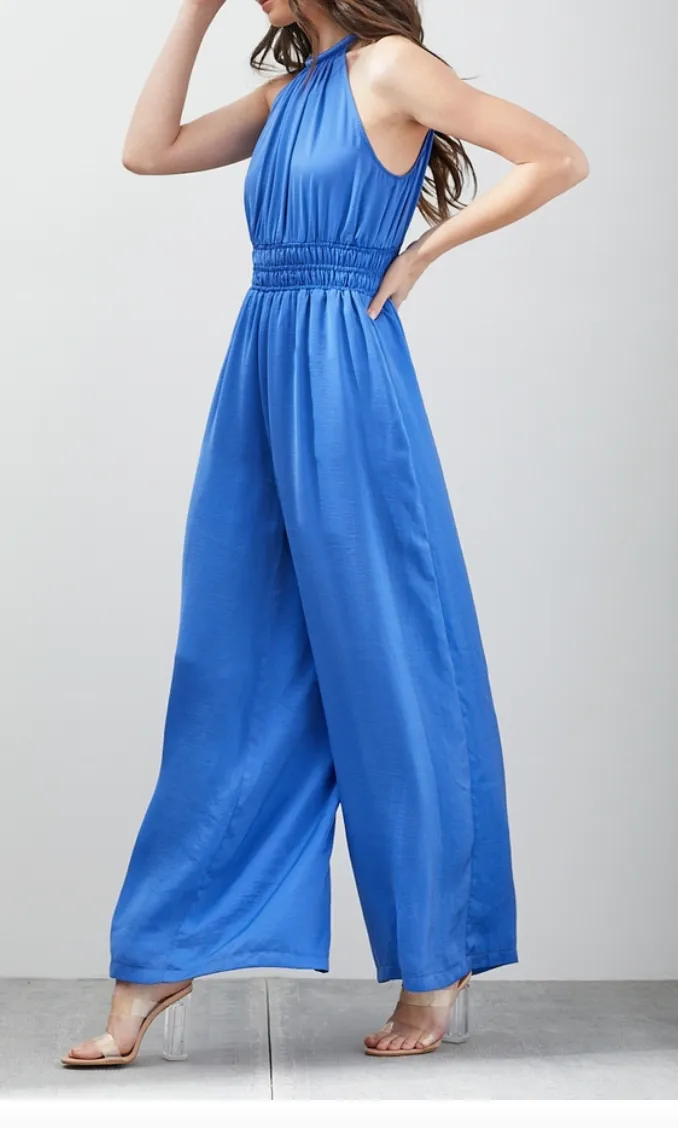High Neck Sleeveless Jumpsuit