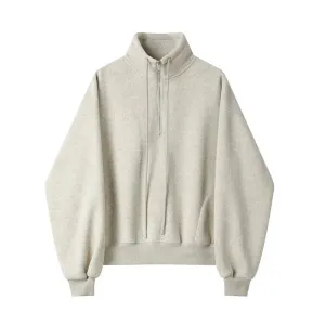 High Neck Zip-up Sweatshirt