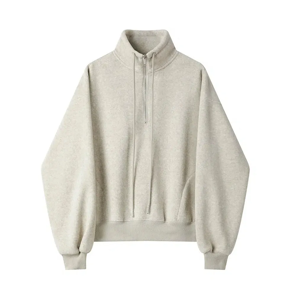 High Neck Zip-up Sweatshirt