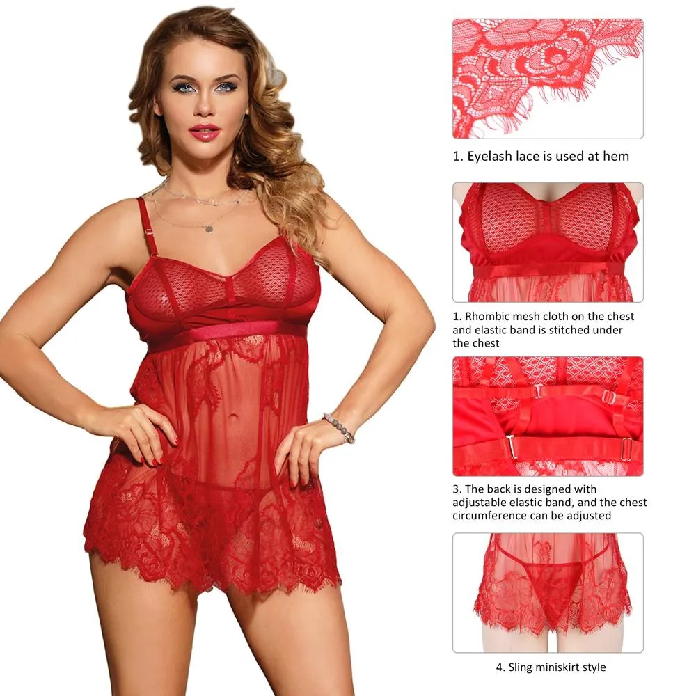 High Quality Elegant Black Lace Sexy Babydoll Egypt