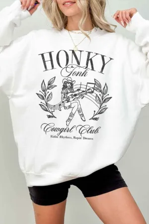 Honky Tonk Cowgirl Oversized Graphic Sweatshirt