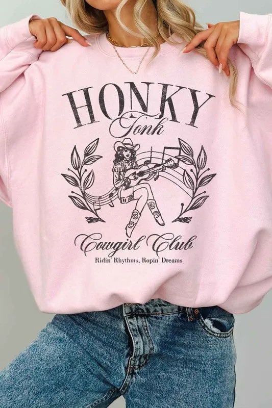 Honky Tonk Cowgirl Oversized Graphic Sweatshirt