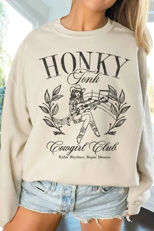 Honky Tonk Cowgirl Oversized Graphic Sweatshirt